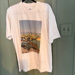 YLLW White Scenic Print T-Shirt
